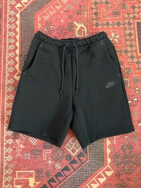 Nike Black Athletic Fleece Shorts with Drawstring
